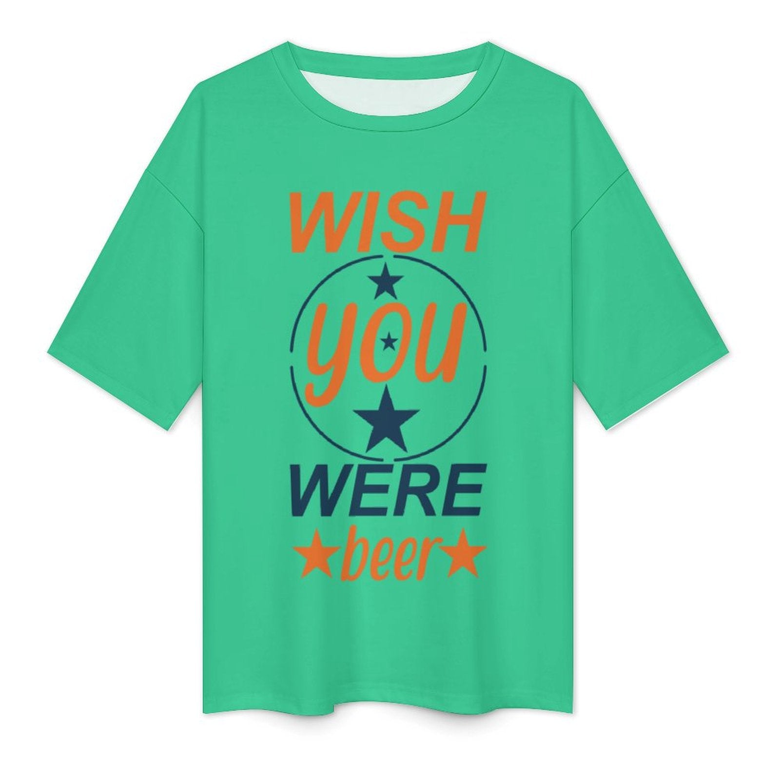 Men's Wish You Were Beer Typography Oversized T-shirt
