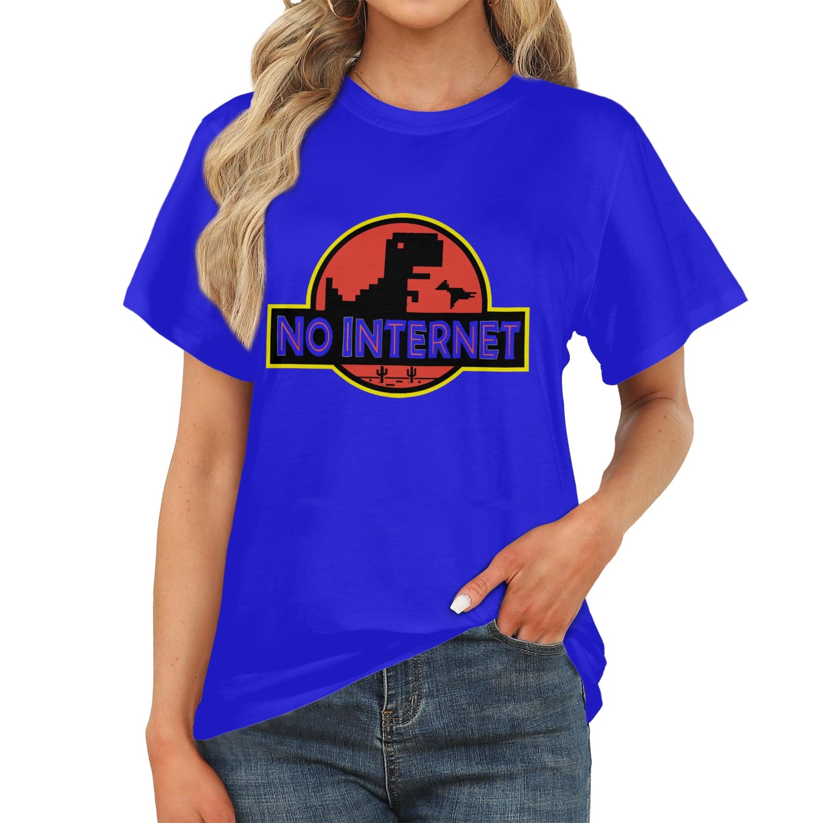 Women's No Internet Abstract Classic Fit T-shirt
