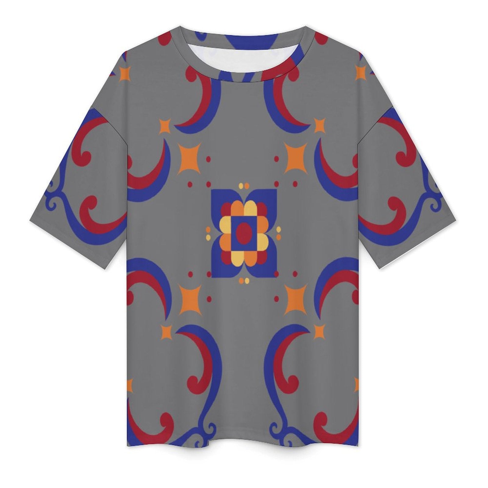 Men's Geometric Pattern Acid & Punk Oversized T-shirt