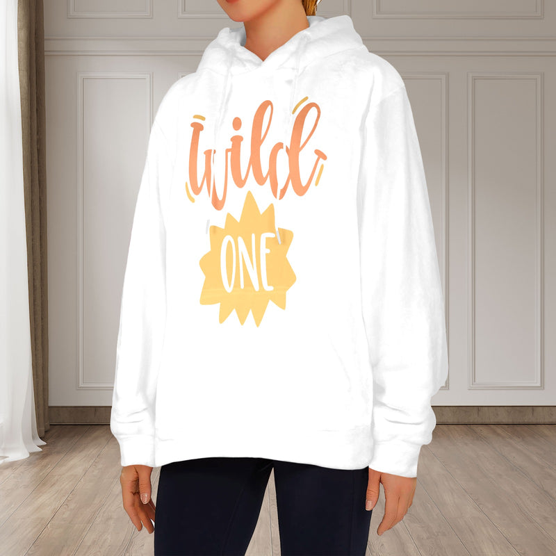 Women's Wild One Abstract Flannel Hoodie