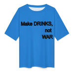 Men's Make Drinks Not War Typography Oversized T-shirt