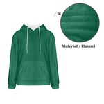 Men's Bottle Green Solid Flannel Hoodie
