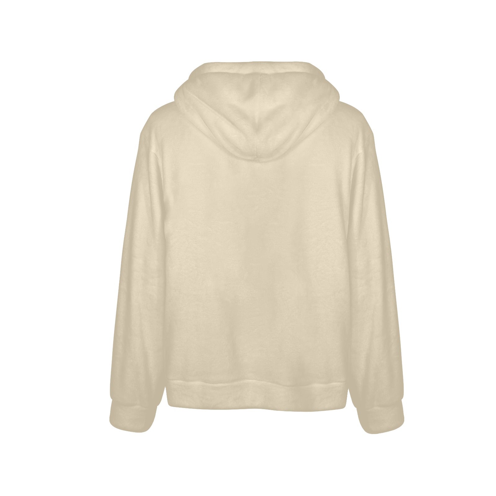 Men's Cream Yellow Solid Flannel Hoodie