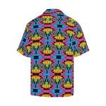 Men's Psychedelic Spiral Abstract Half Sleeve Shirt