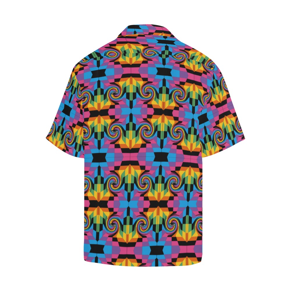 Men's Psychedelic Spiral Abstract Half Sleeve Shirt