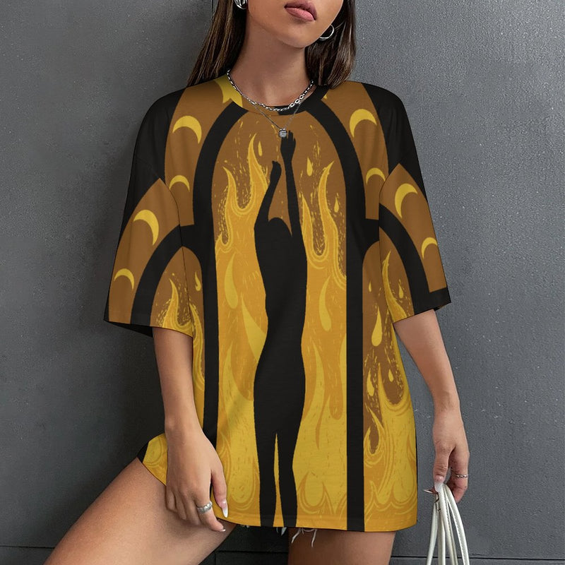 Women's Flaming Oversized T-shirt