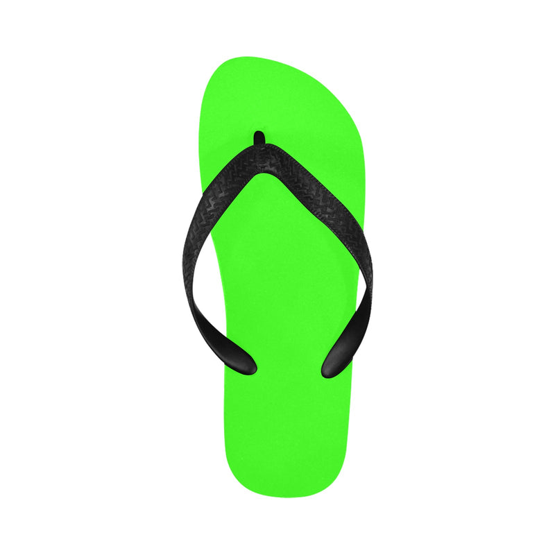 Men's Neon Green Solid Flip Flops