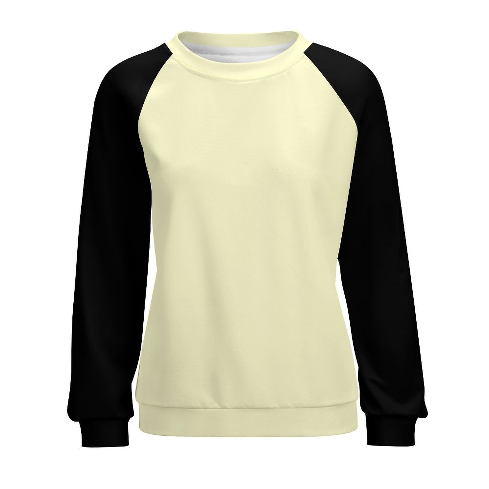 Women's Pale Spring Bud & Black Solid Sweatshirt