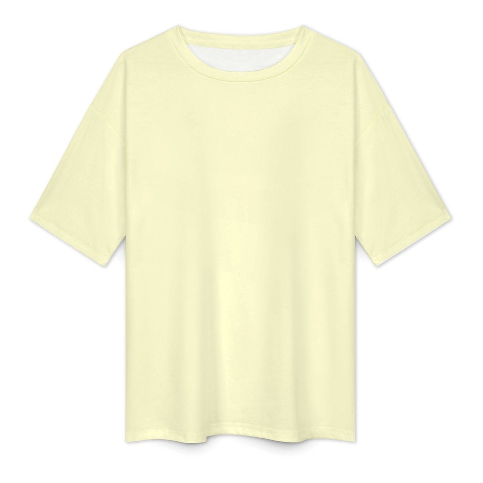Women's Light Goldenrod Yellow Solid Oversized T-shirt