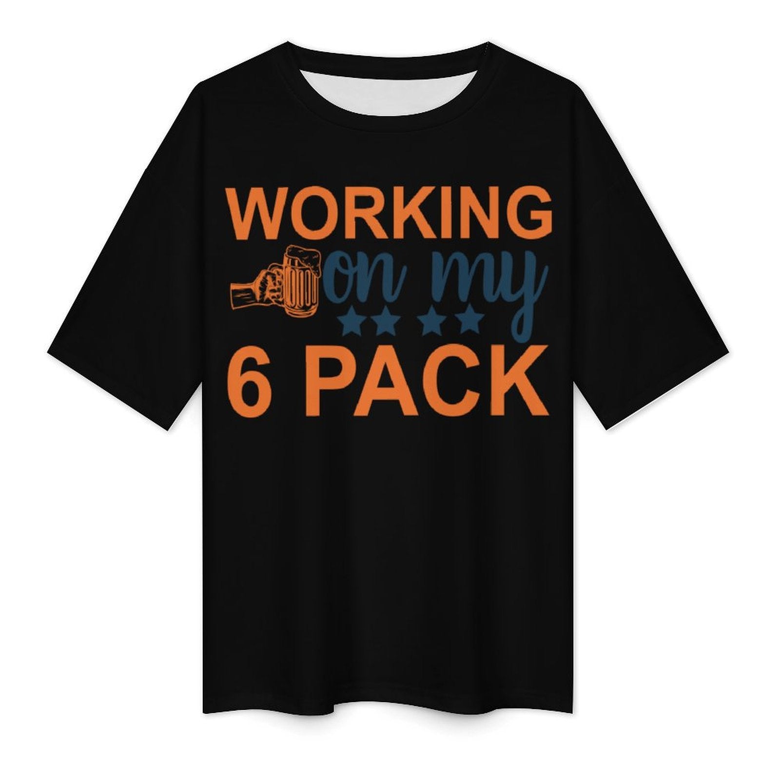 Men's 6 Pack Typography Oversized T-shirt