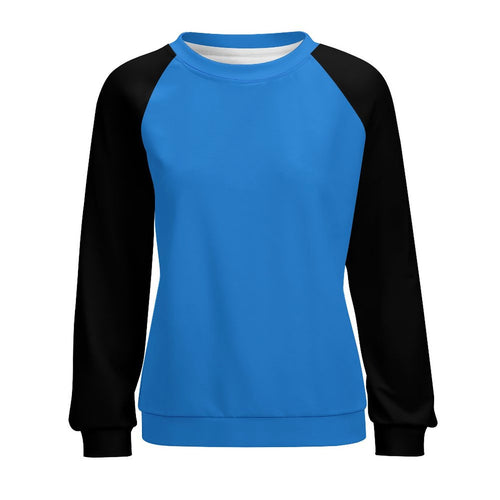 Women's Ocean Blue & Black Solid Sweatshirt