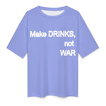 Men's Make Drinks Not War Typography Oversized T-shirt