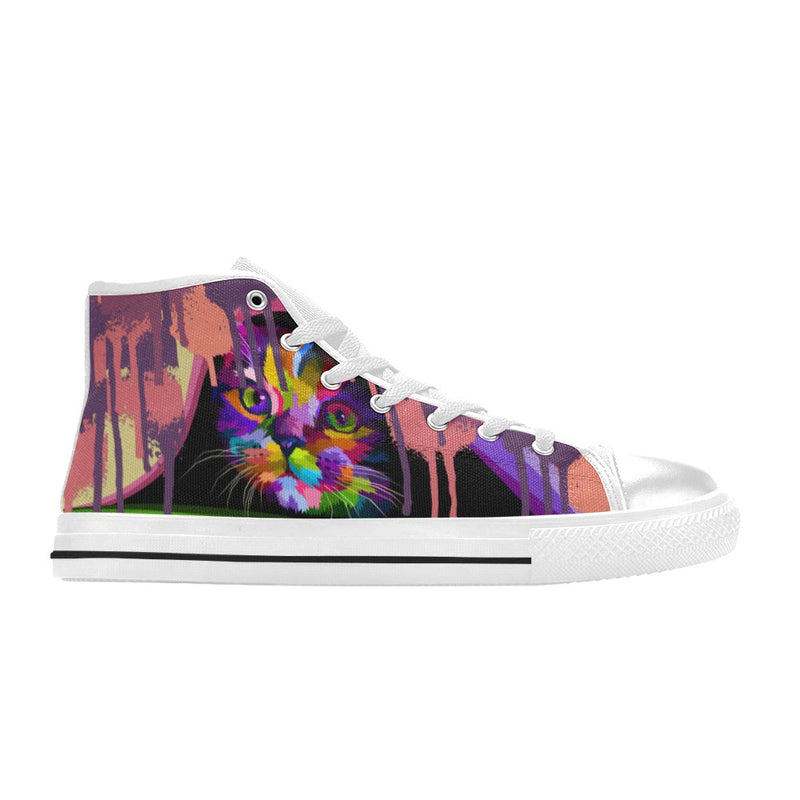 Men's Funky Cat Abstract High Top Shoes