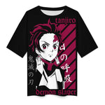 Women's Tanjiro Potrait Demon Slayer Anime Oversized T-shirt