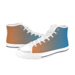 Men's Orange Blue Hue Solid High Top Shoes
