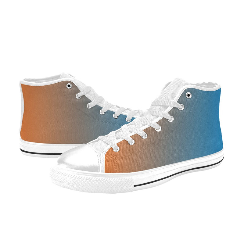 Men's Orange Blue Hue Solid High Top Shoes