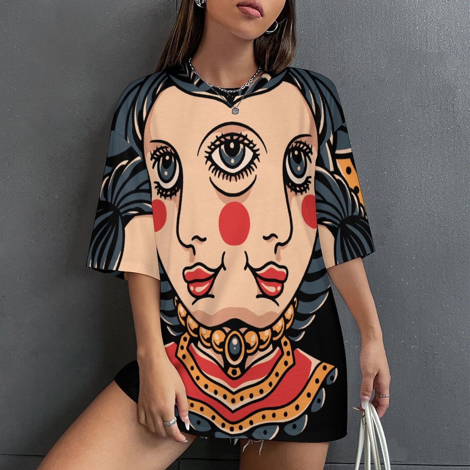 Women's 3 Eyed Doll Acid & Punk Oversized T-shirt
