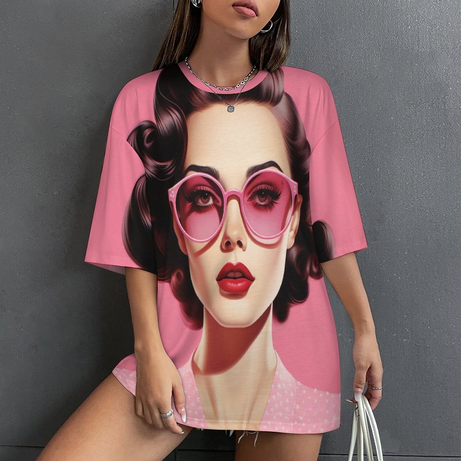 Women's Pop Art Style Abstract Oversized T-shirt