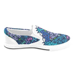 Women's Cosmic Blue Swirl Abstract Slip-on Shoes