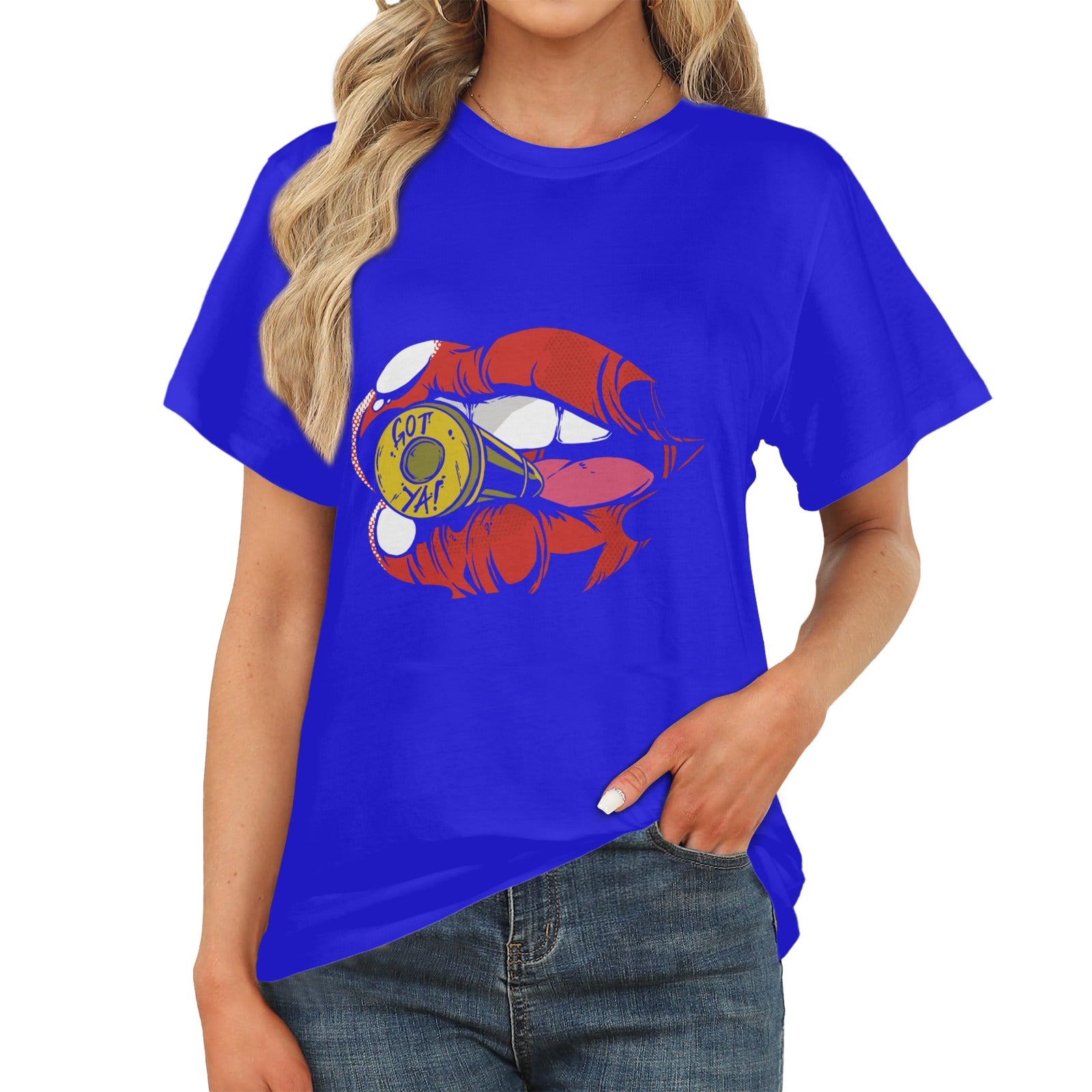 Women's Bullet Lips Streetwear Classic Fit T-shirt