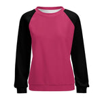 Women's Raspberry Rose & Black Solid Sweatshirt