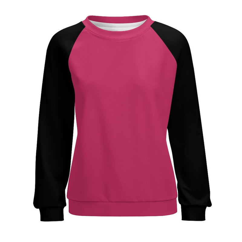 Women's Raspberry Rose & Black Solid Sweatshirt