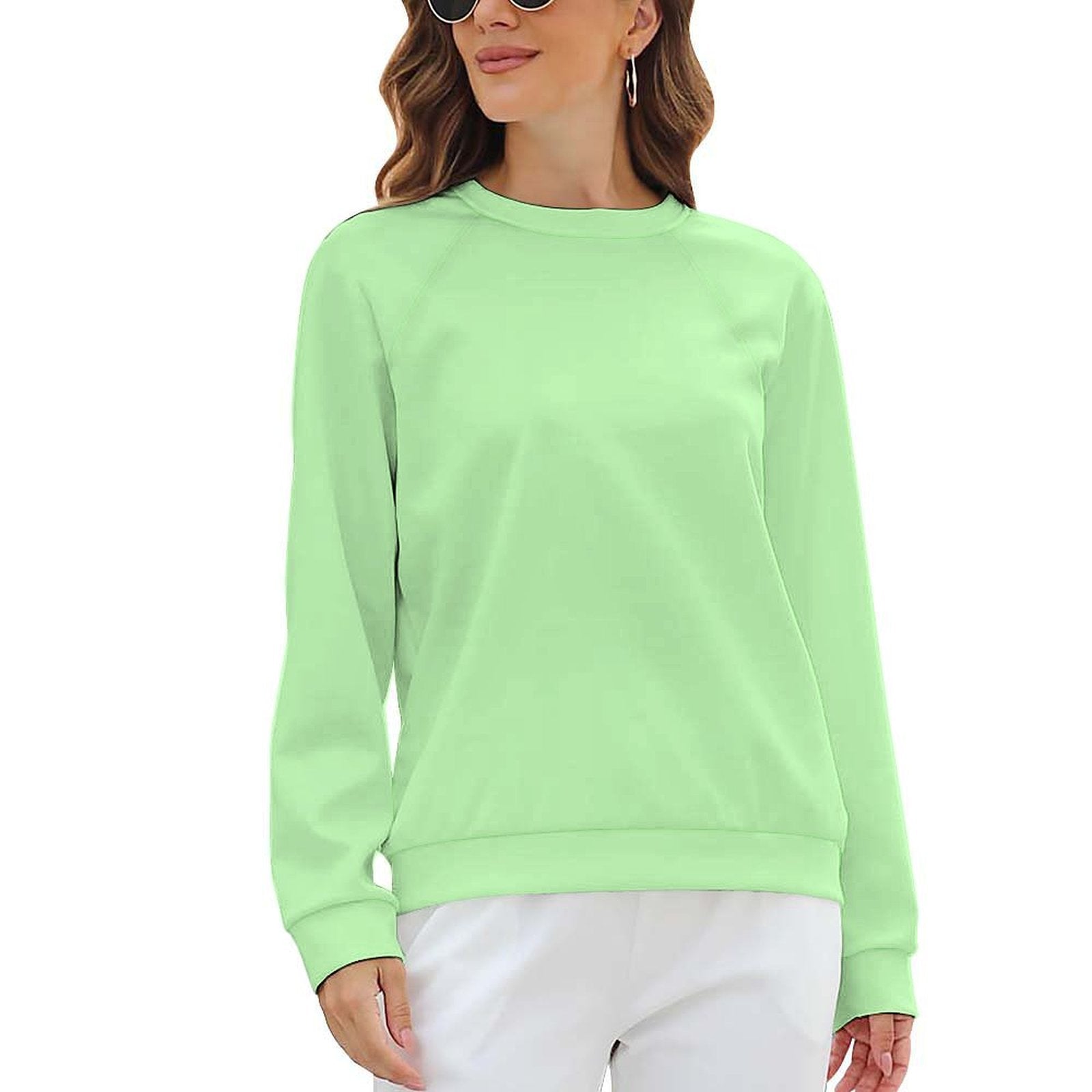 Women's Granny Smith Apple Green Solid Sweatshirt