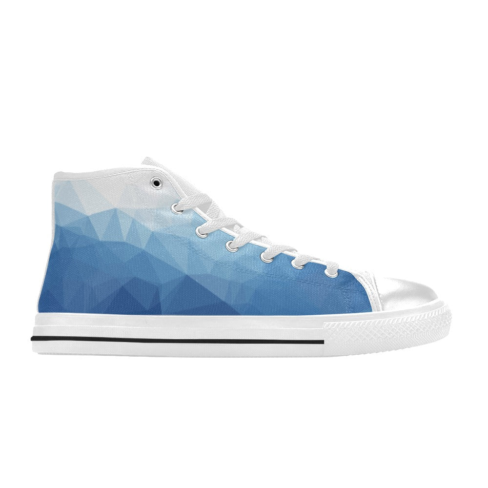 Men's Blue Prism Abstract High Top Shoes