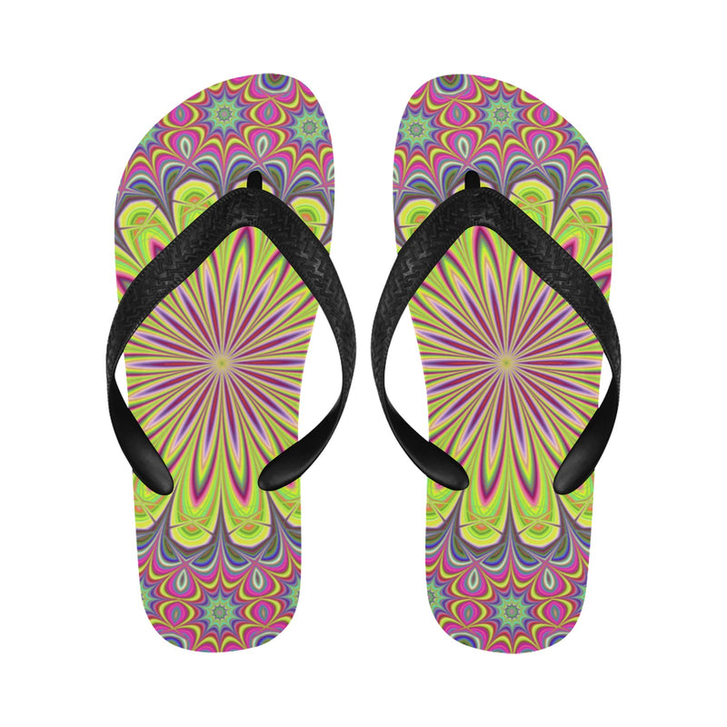 Men's Psychedelic Starburst Abstract Flip Flops