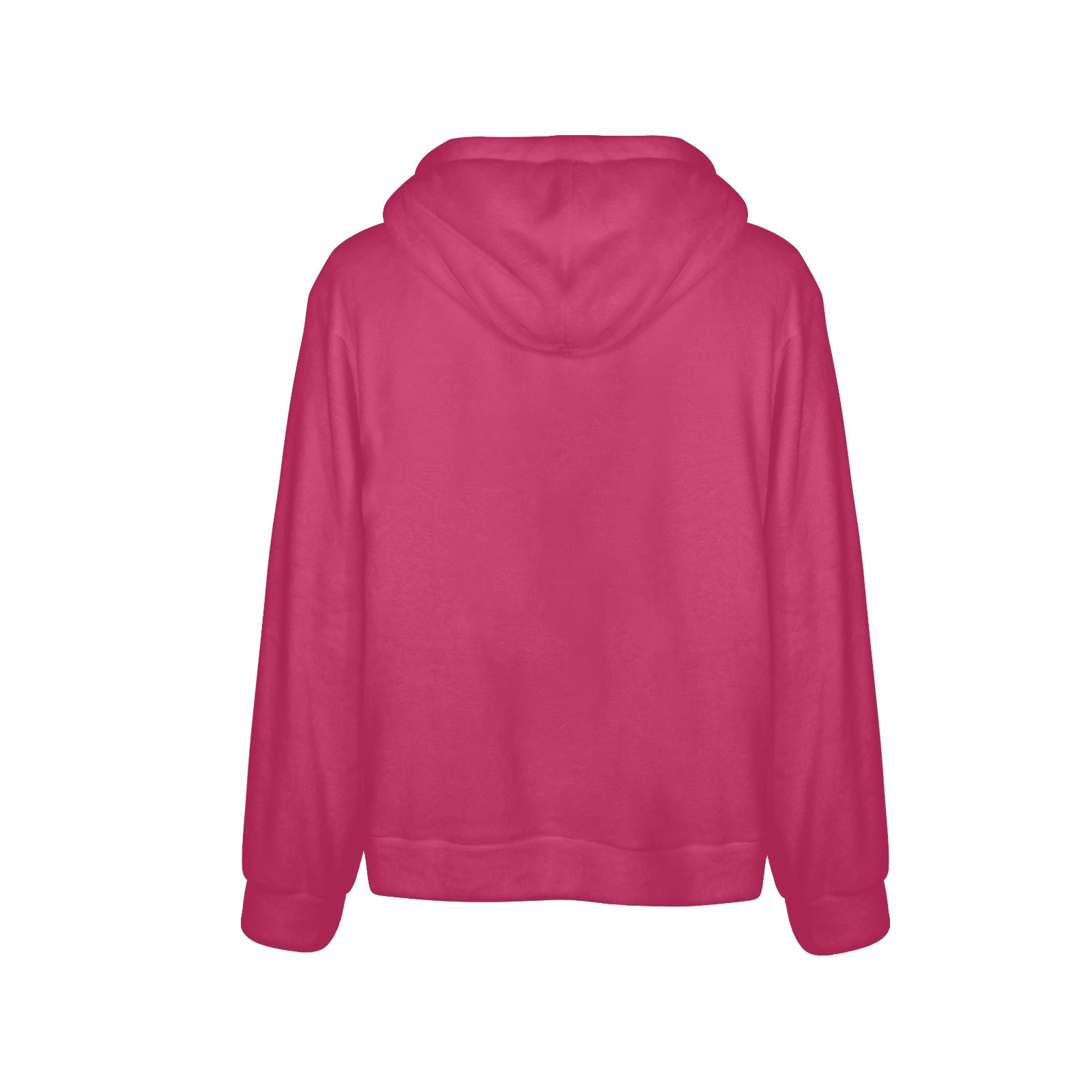 Men's Dark Pink Solid Flannel Hoodie