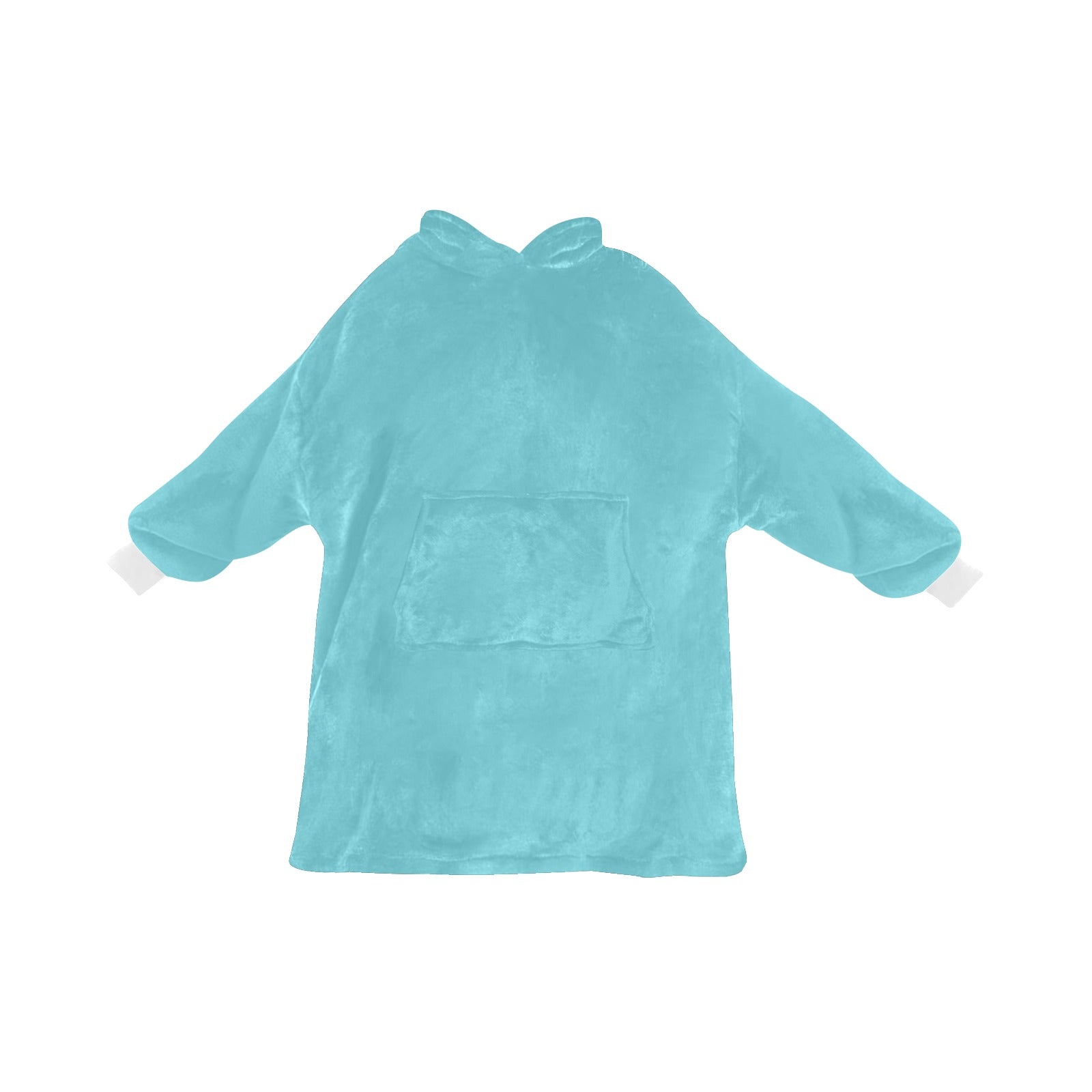 Men's Sea Blue Solid Blanket Hoodie