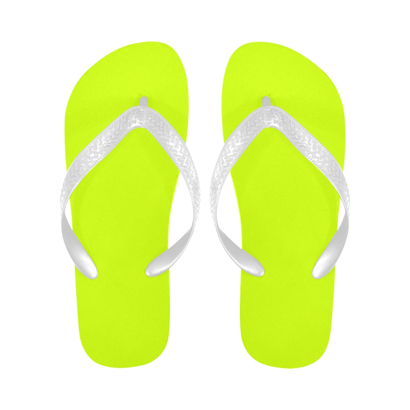 Men's Fluorescent Yellow Solid Flip Flops