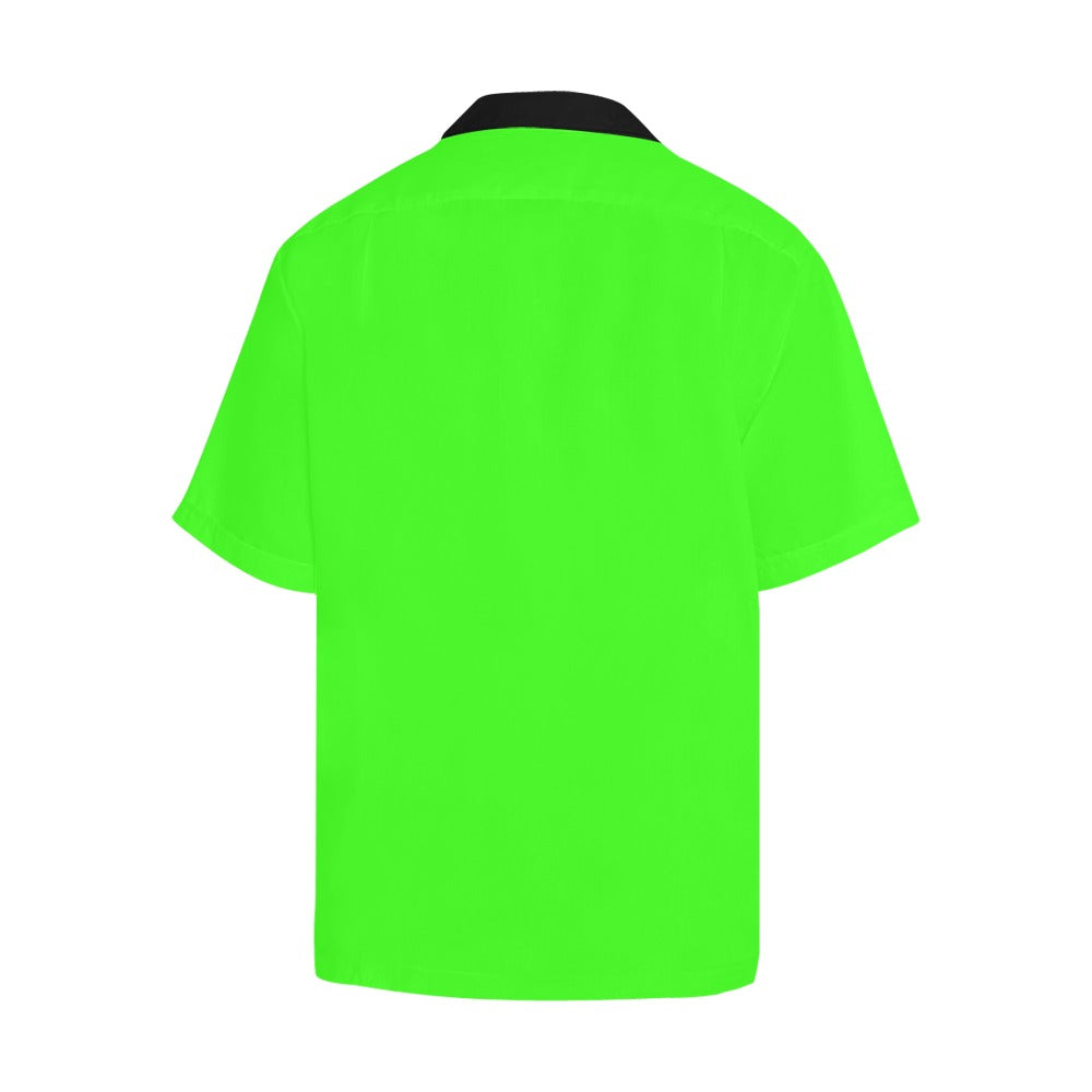 Men's Neon Green Solid Half Sleeve Shirt