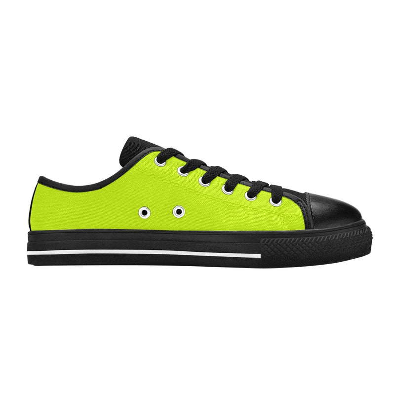 Men's Fluorescent Yellow Solid Low Top Shoes
