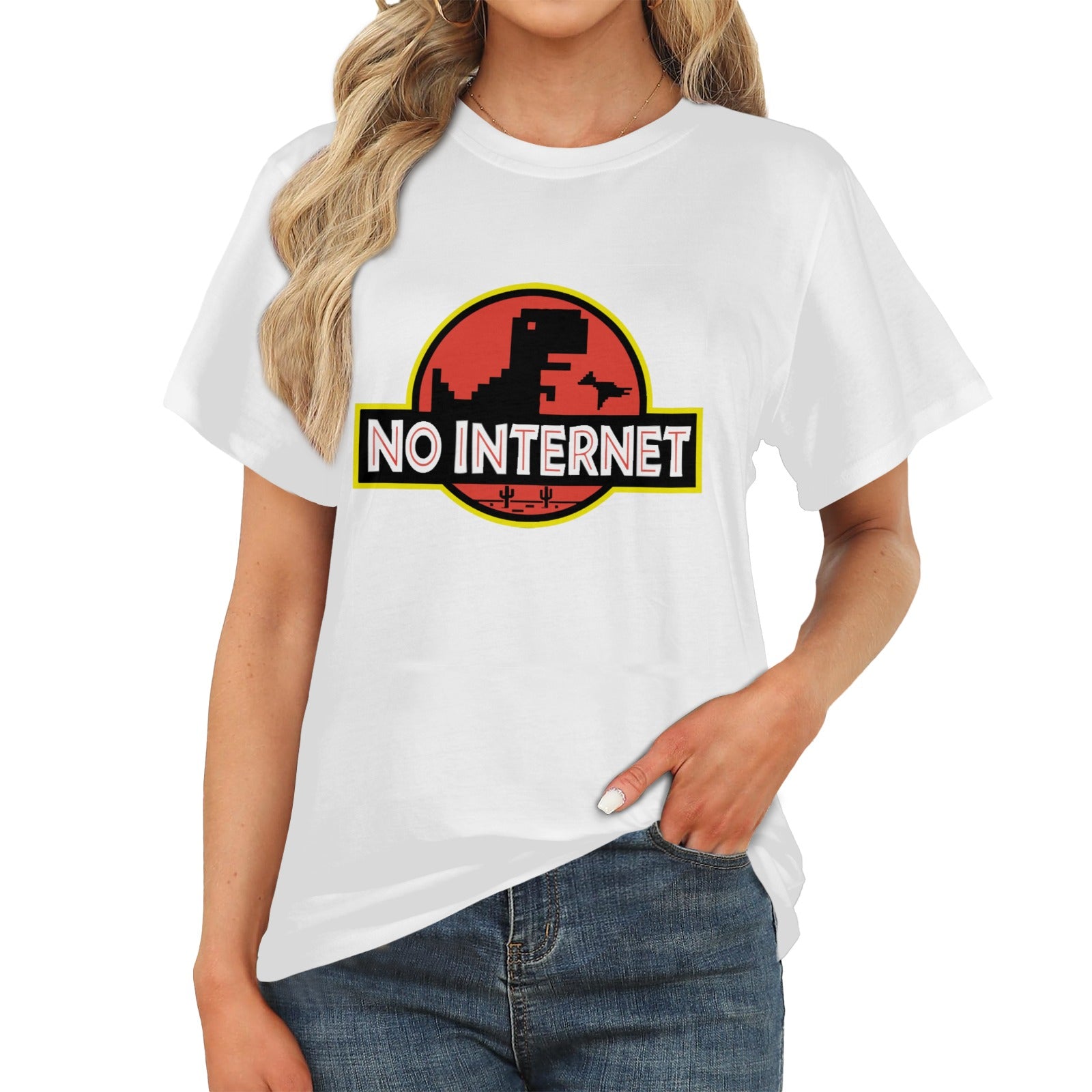 Women's No Internet Abstract Classic Fit T-shirt