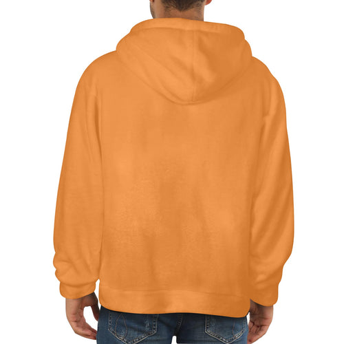Men's Carrot Orange Solid Flannel Hoodie