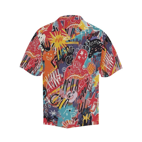 Men's Graffiti Blast Abstract Half Sleeve Shirt