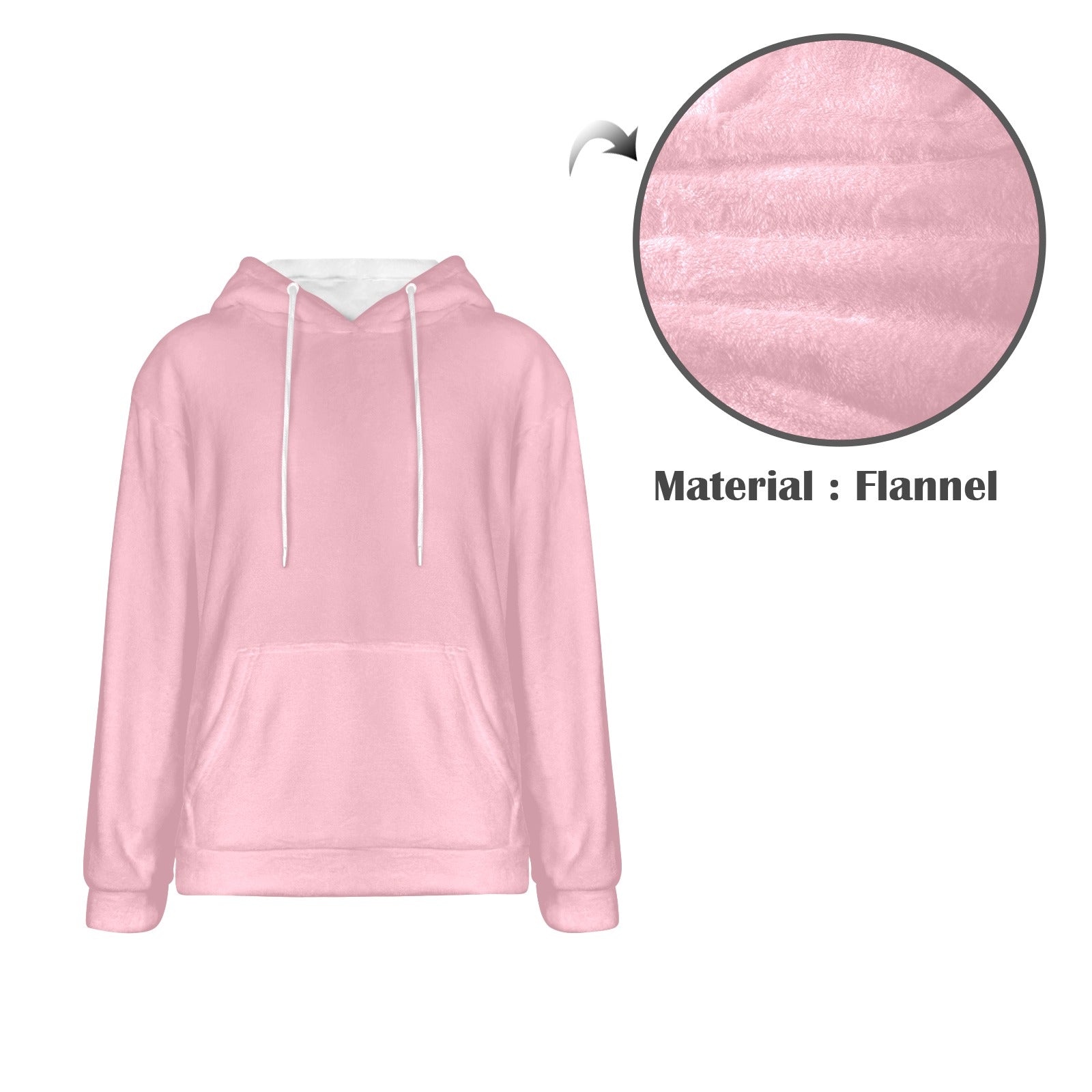 Men's Bubble Gum Solid Flannel Hoodie