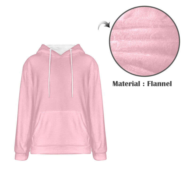 Men's Bubble Gum Solid Flannel Hoodie