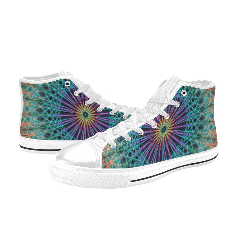Women's Aurora Fractal Abstract High Top Shoes