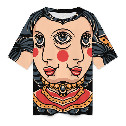 Women's 3 Eyed Doll Acid & Punk Oversized T-shirt