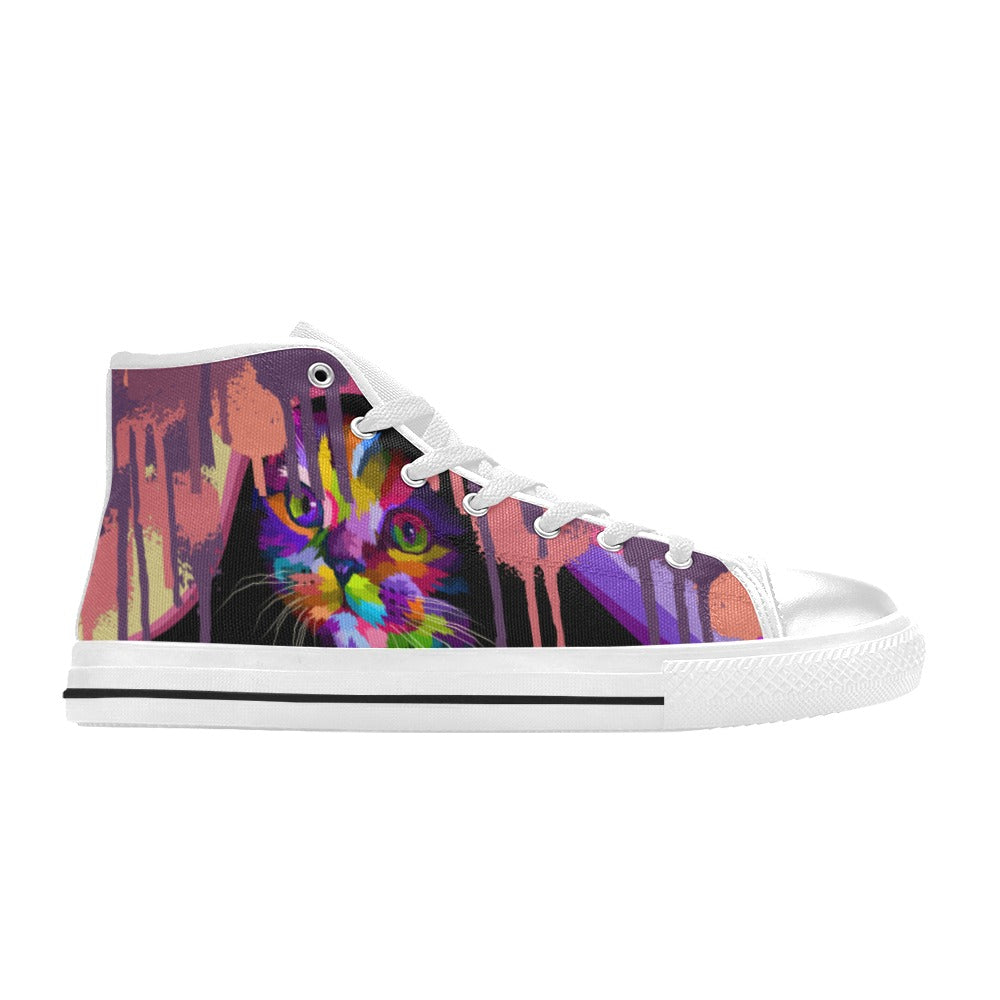 Women's Funky Cat Abstract High Top Shoes
