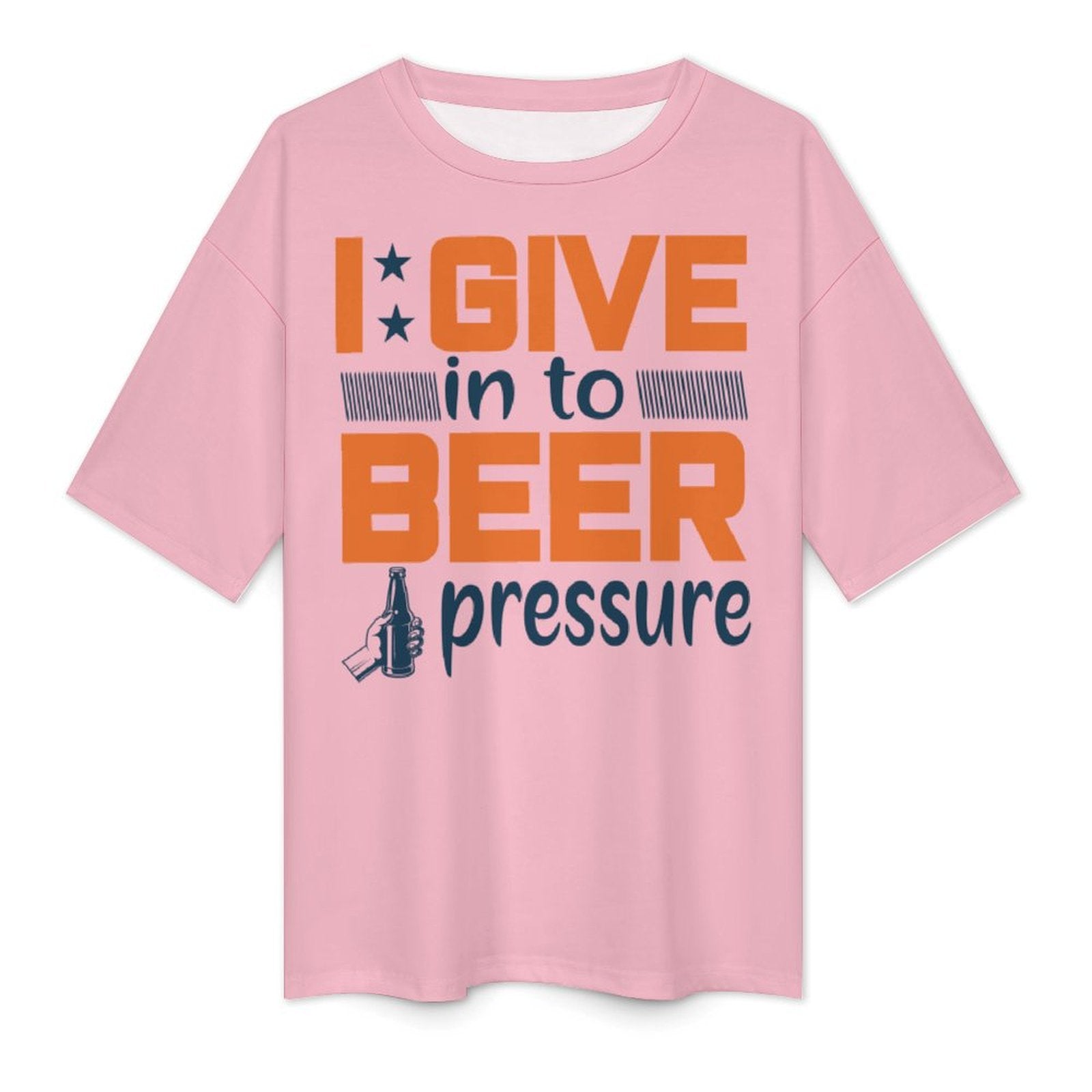 Men's Beer Pressure Typography Oversized T-shirt