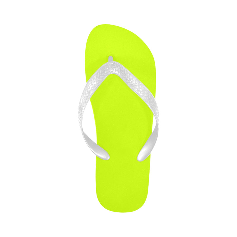 Men's Fluorescent Yellow Solid Flip Flops