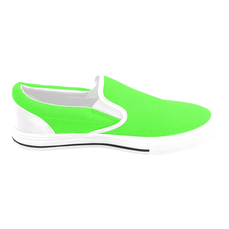 Women's Neon Green Solid Slip-on Shoes