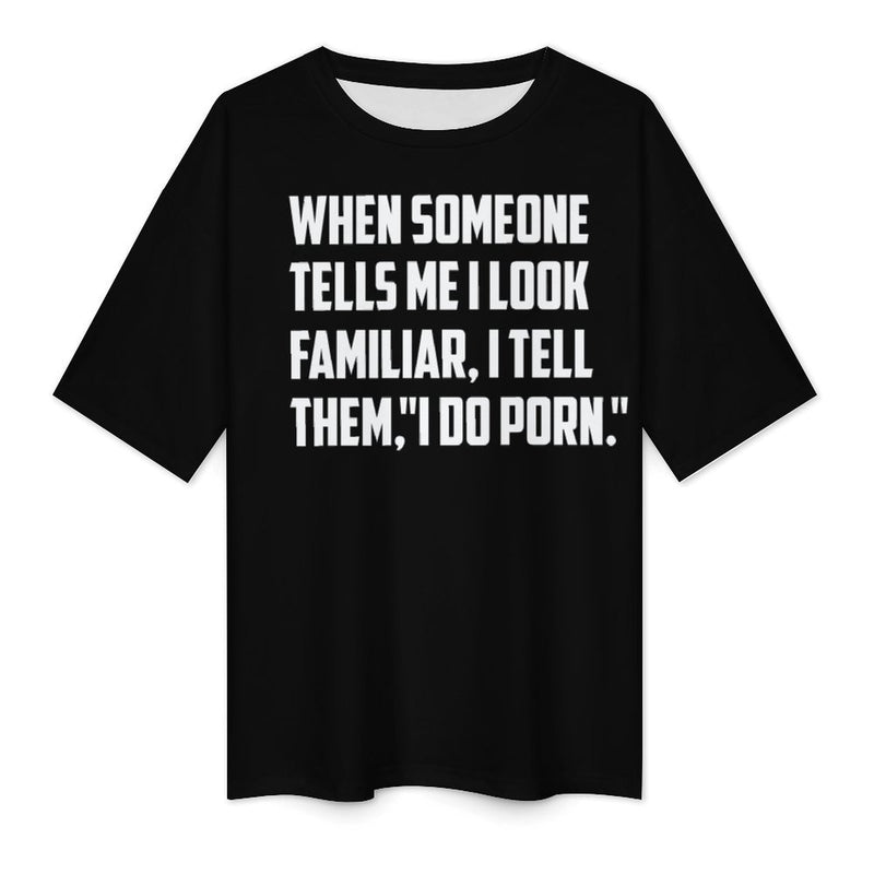 Men's Familiar Me Typography Oversized T-shirt