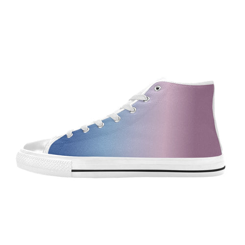 Men's Blue Pink Hue Solid High Top Shoes