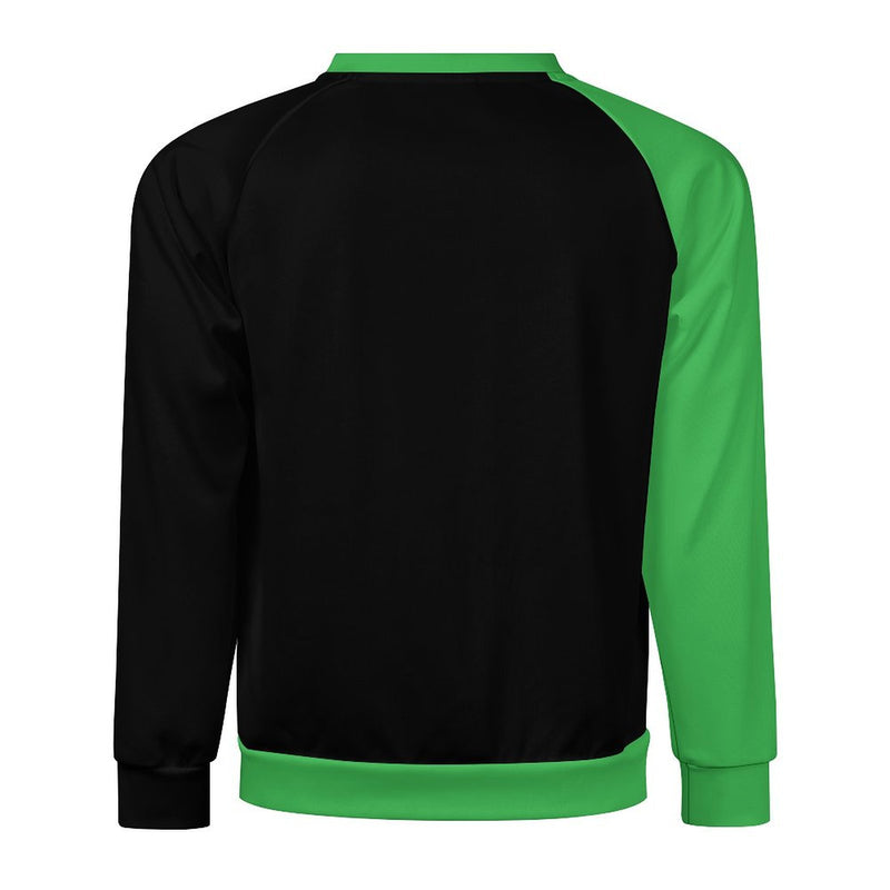 Men's Black & Green Solid Sweatshirt