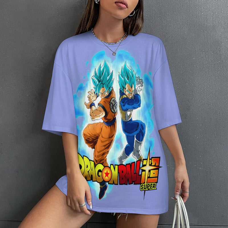 Women's Goku X Vegeta Dragon Ball Super Anime Oversized T-shirt