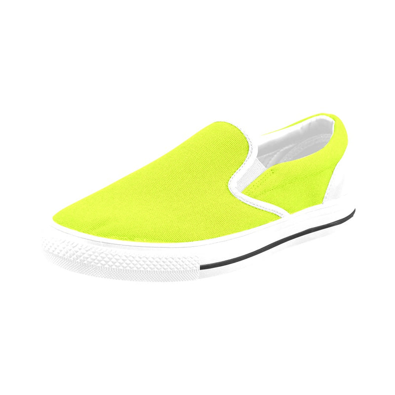 Women's Fluorescent Yellow Solid Slip-on Shoes